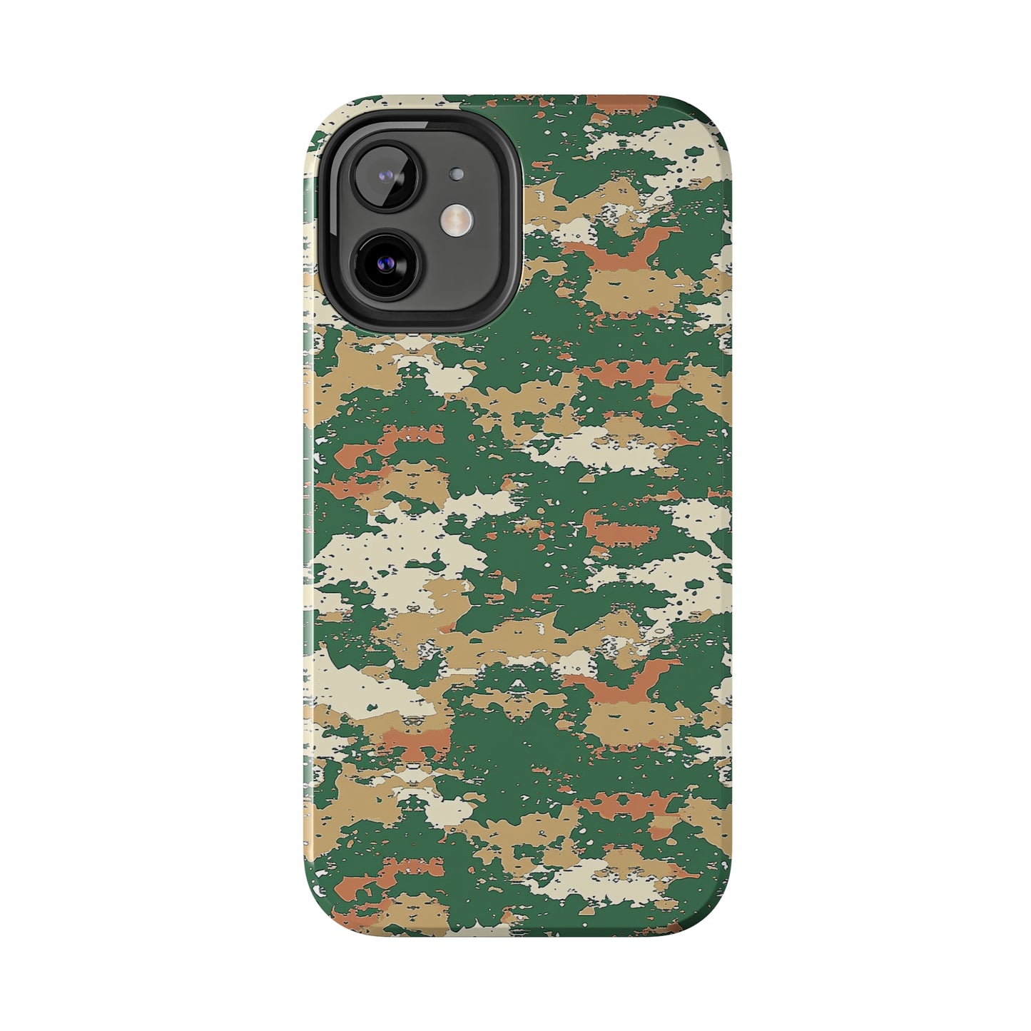 Green Pixel Camo Phone Case for iPhone - Lightweight, Impact Resistant, Wireless Charging Compatible