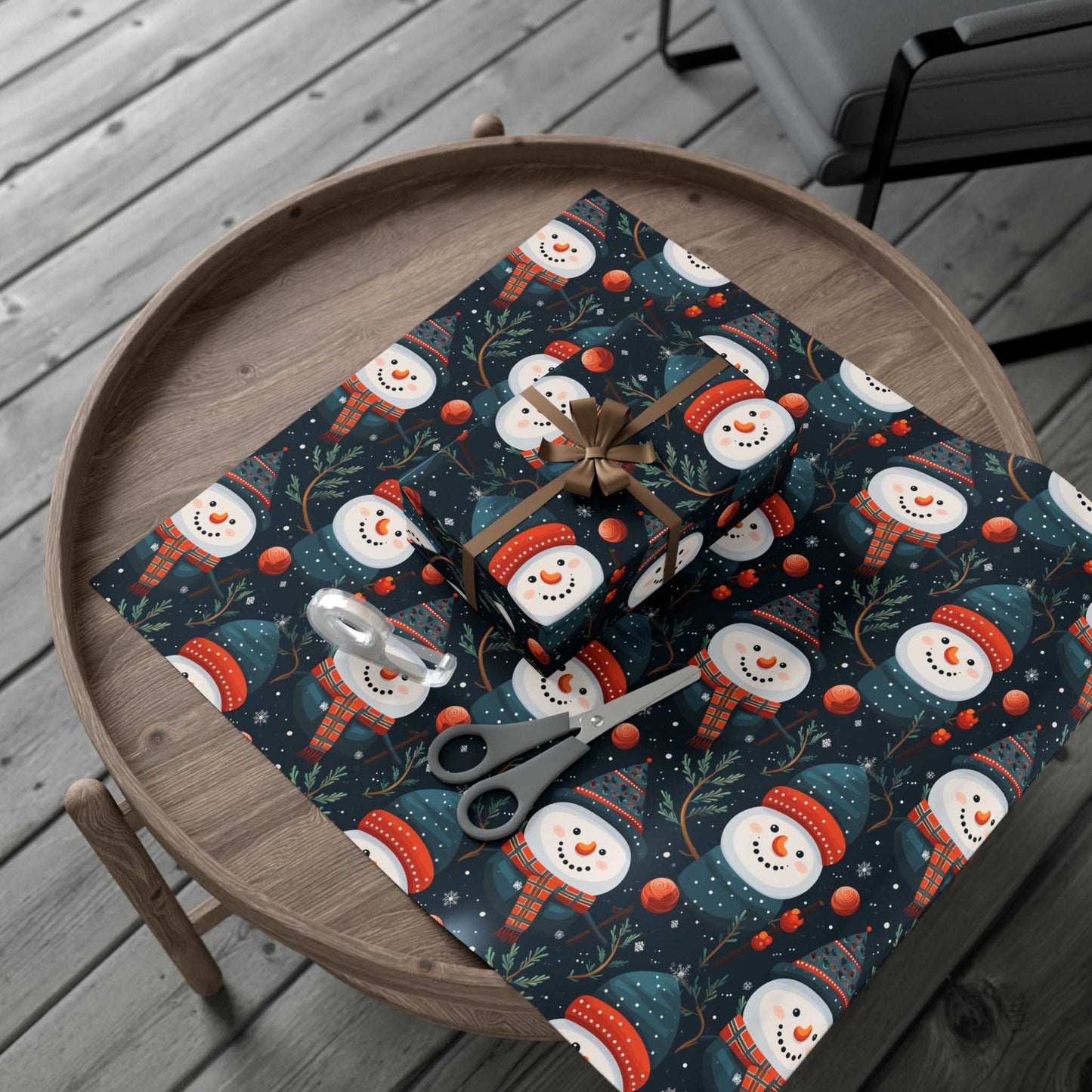 Snowman Wrapping Paper | Holiday Wrapping Paper | Snowman Gift Wrap