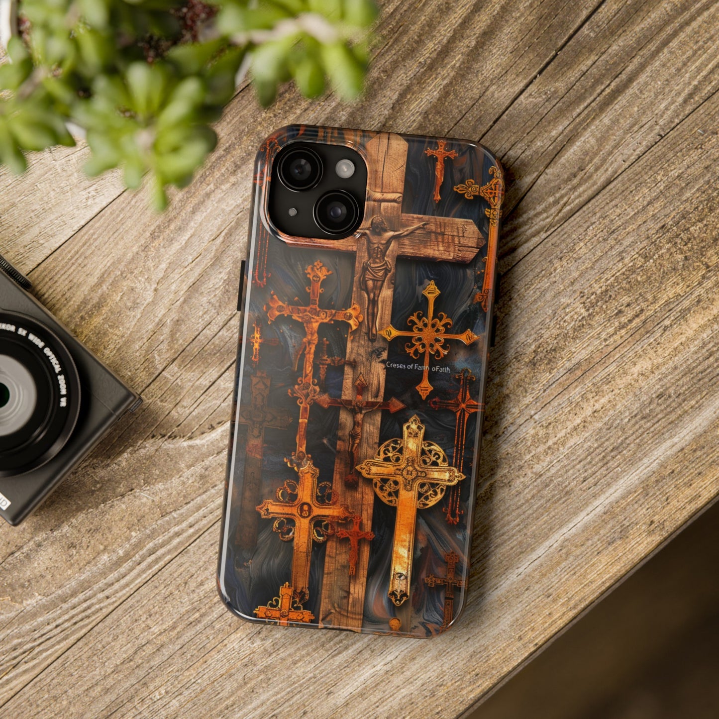 Religious Cross Phone Case for iPhone - Lightweight, Impact Resistant, Wireless Charging Compatible