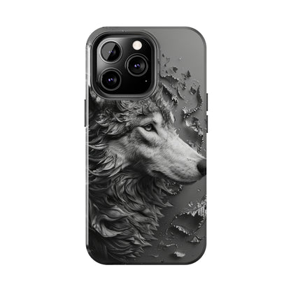 Biomorphism Style Wolf Phone Case 4 for iPhone - Lightweight, Impact Resistant, Wireless Charging Compatible