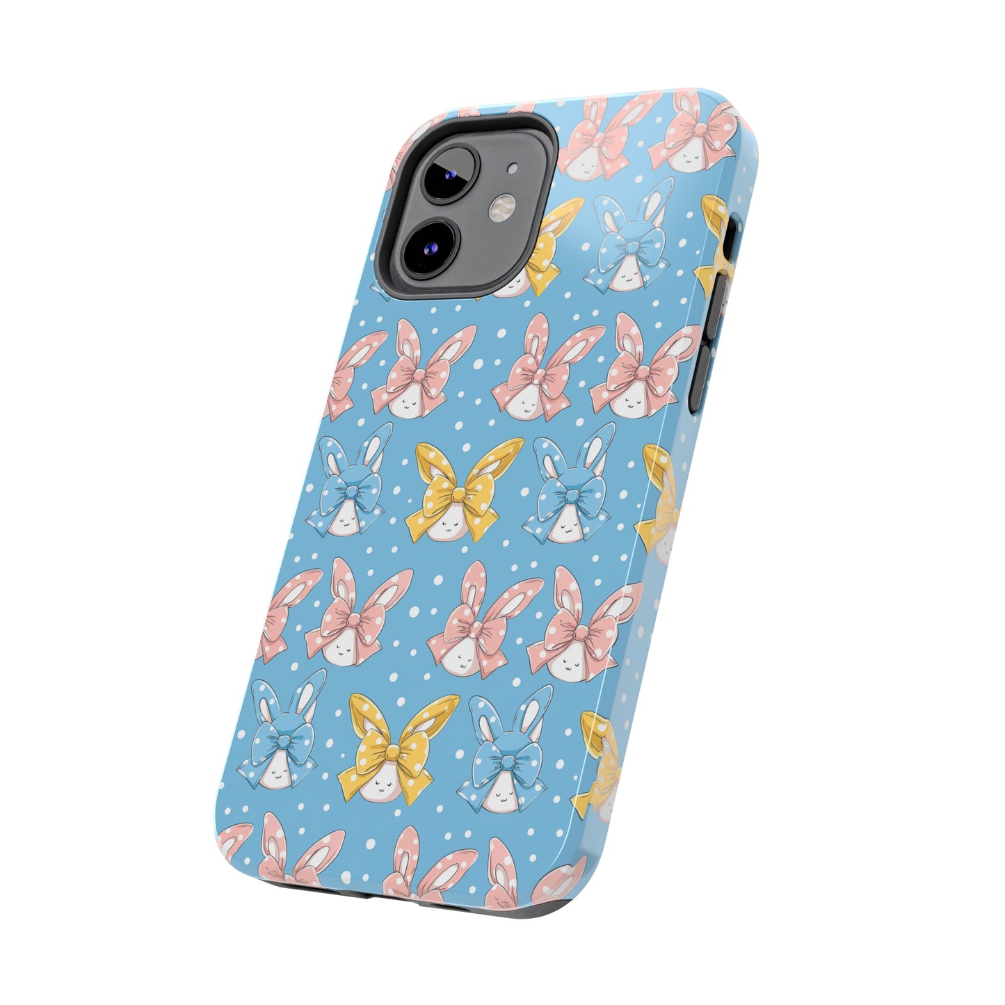 Bunnies and Bows Phone Case for iPhone - Lightweight, Impact Resistant, Wireless Charging Compatible