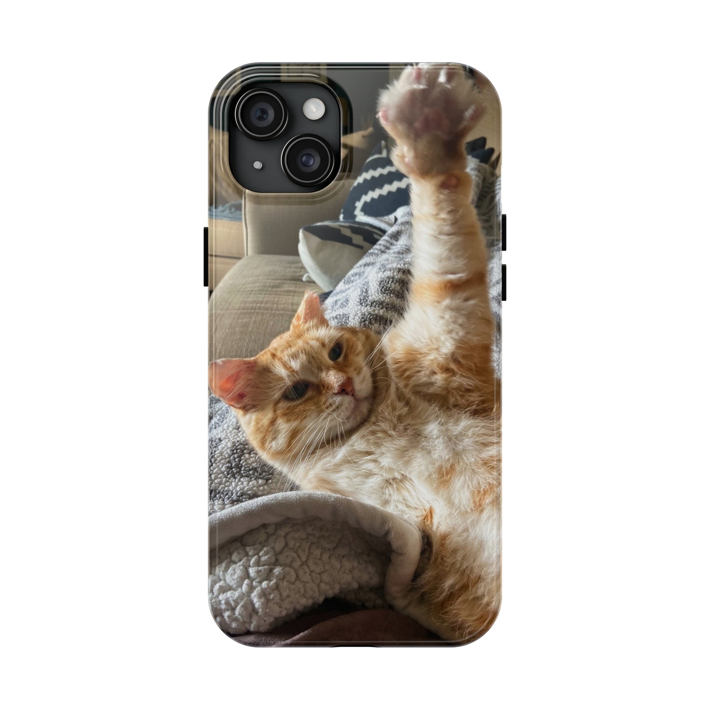 Alfred the Cat's "All In" Phone Case for iPhone - Lightweight, Impact Resistant, Wireless Charging Compatible