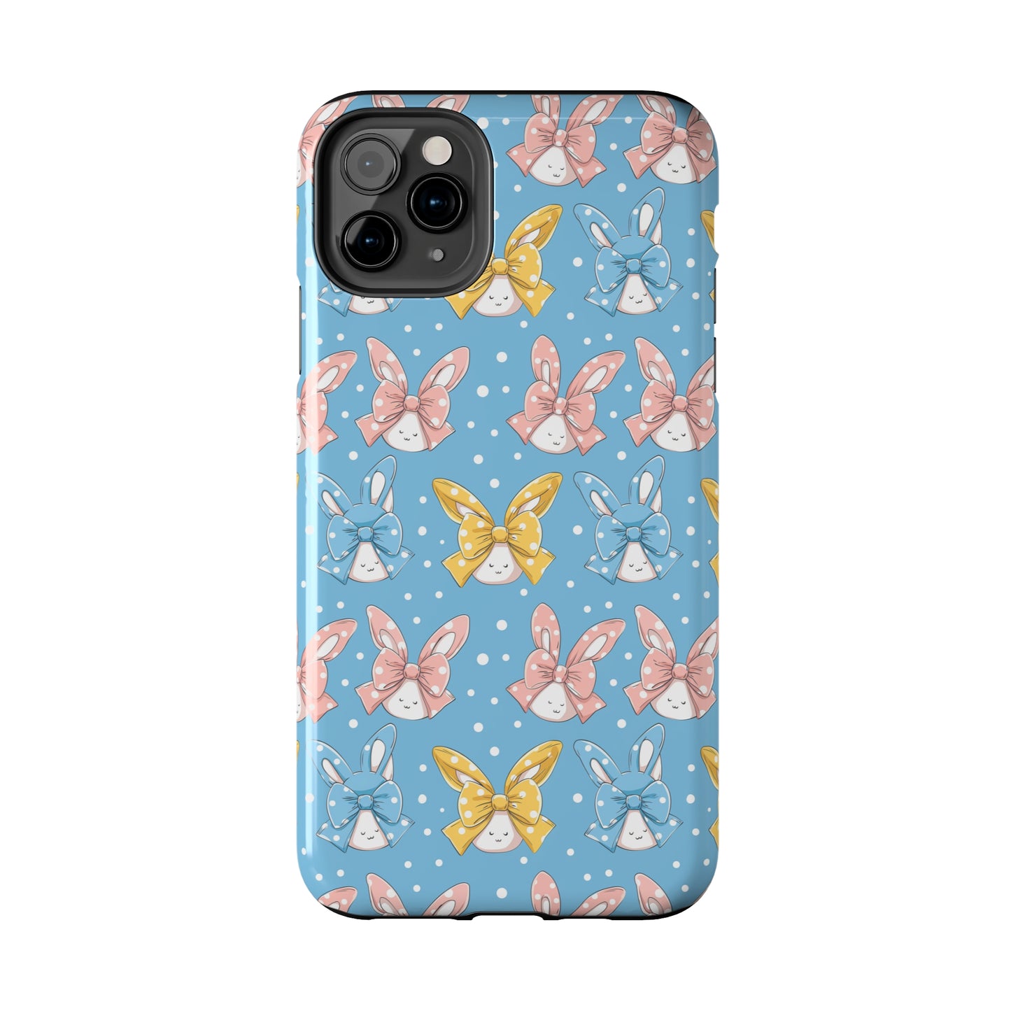 Bunnies and Bows Phone Case for iPhone - Lightweight, Impact Resistant, Wireless Charging Compatible