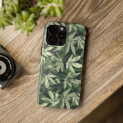 Cannabis Camo 3 Phone Case for iPhone - Lightweight, Impact Resistant, Wireless Charging Compatible