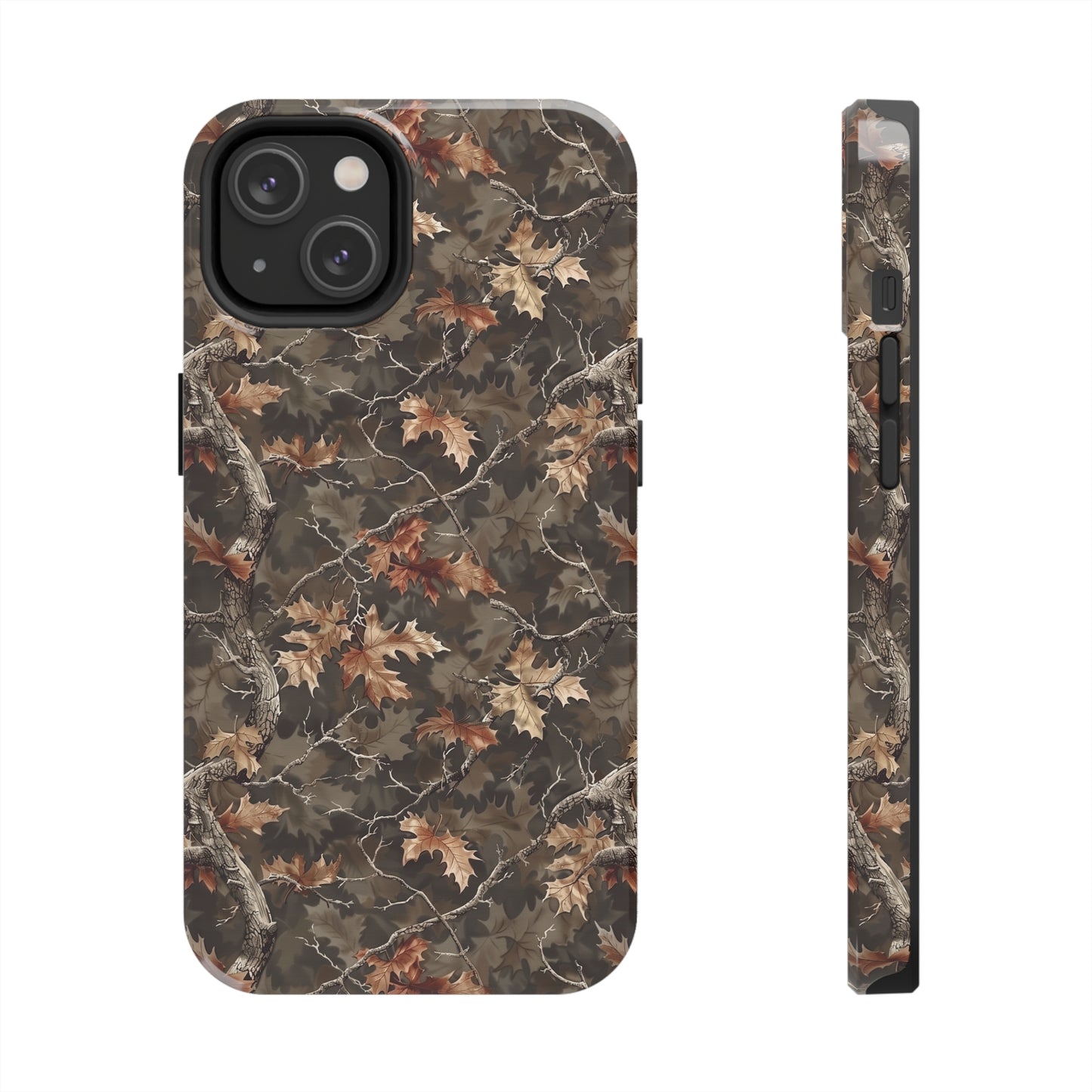 Brown Camo Phone Case for iPhone - Lightweight, Impact Resistant, Wireless Charging Compatible