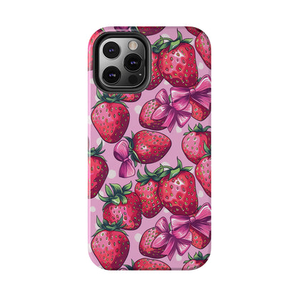 Bows and Berries Phone Case for iPhone - Lightweight, Impact Resistant, Wireless Charging Compatible