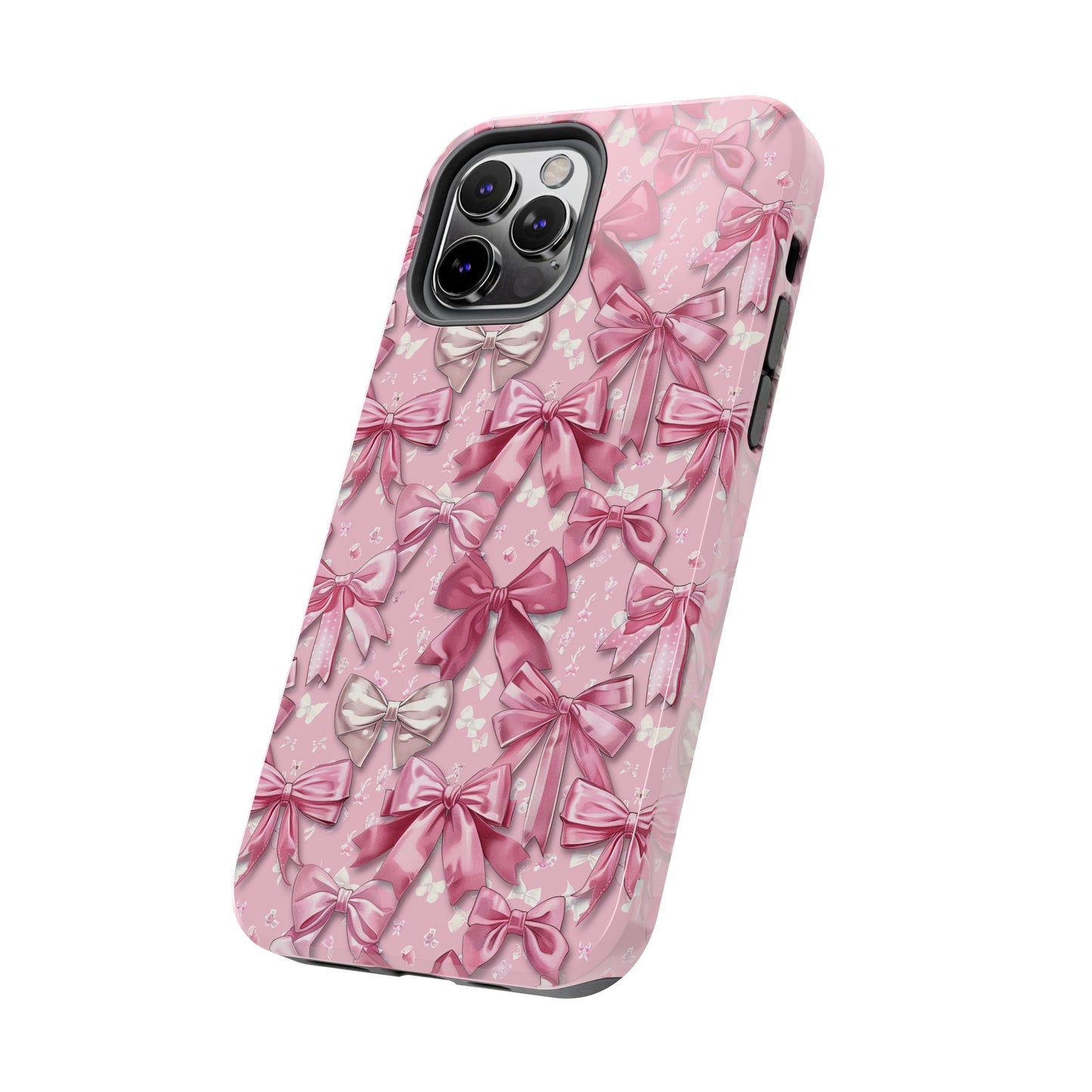 Pink Bows 4 Phone Case for iPhone - Lightweight, Impact Resistant, Wireless Charging Compatible