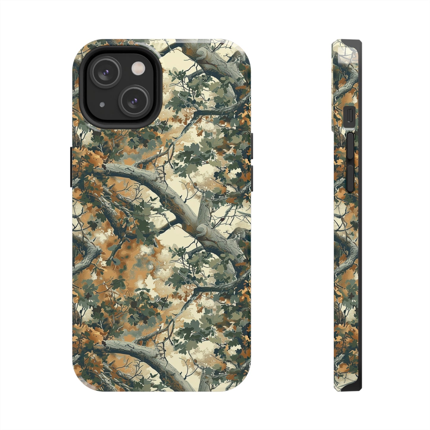 Brown Tree Camo Phone Case for iPhone - Lightweight, Impact Resistant, Wireless Charging Compatible