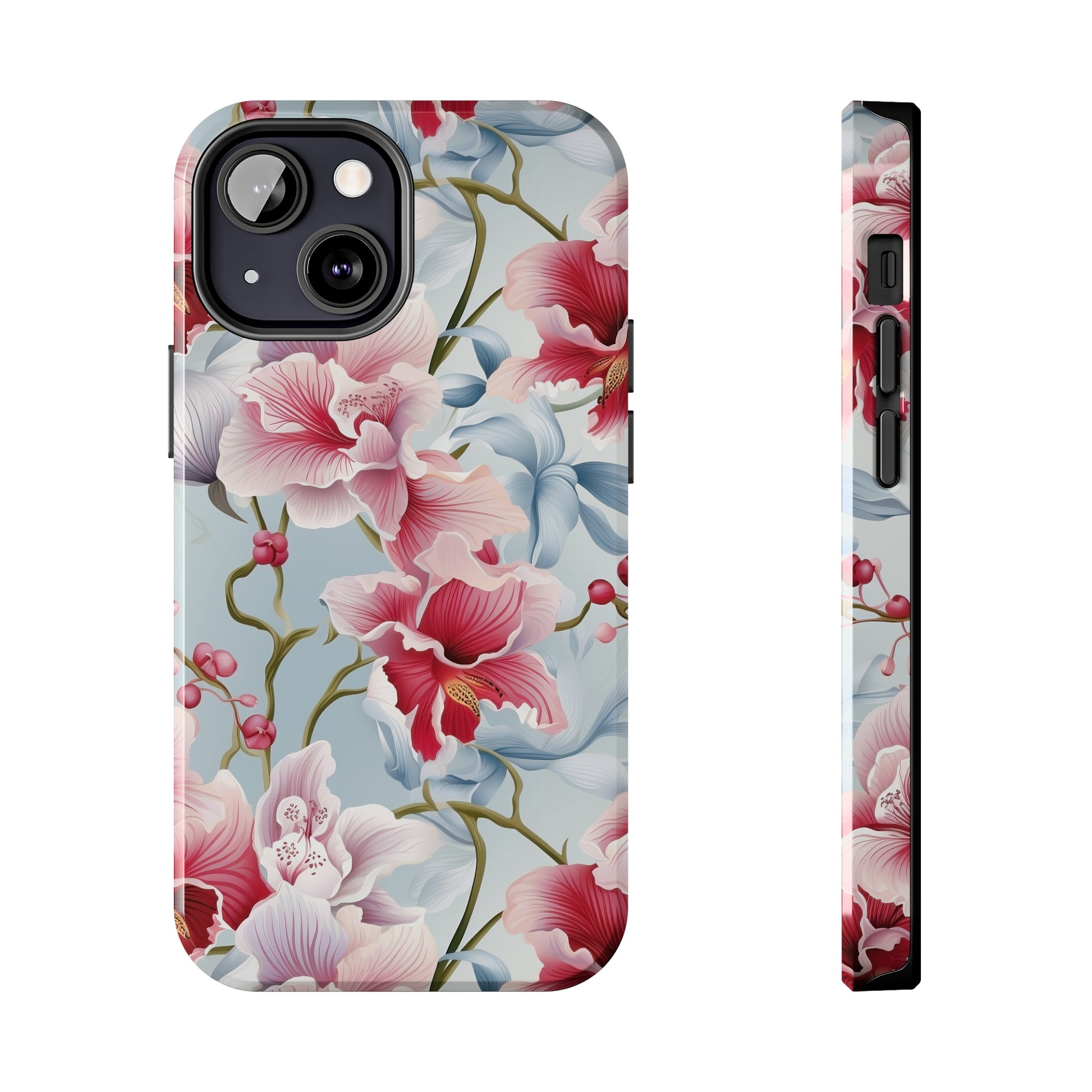 AI Orchid Pattern Phone Case for iPhone - Lightweight, Impact Resistant, Wireless Charging Compatible-AI phone case-AI By AJ