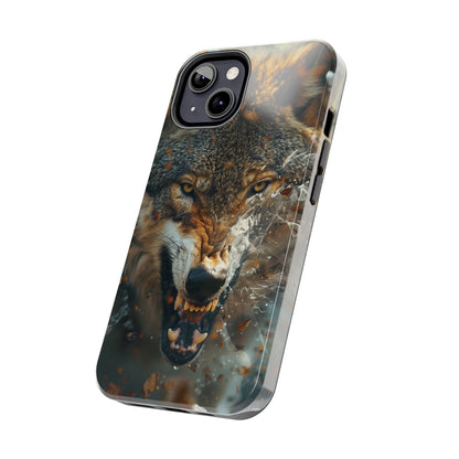 Wolf Ripping Through Phone Case for iPhone - Lightweight, Impact Resistant, Wireless Charging Compatible