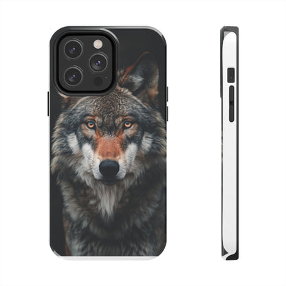 The Arte Povera Style Wolf Head 2 Phone Case for iPhone - Lightweight, Impact Resistant, Wireless Charging Compatible