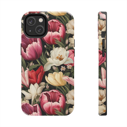 AI Tulip Pattern Phone Case for iPhone - Lightweight, Impact Resistant, Wireless Charging Compatible-AI phone case-AI By AJ