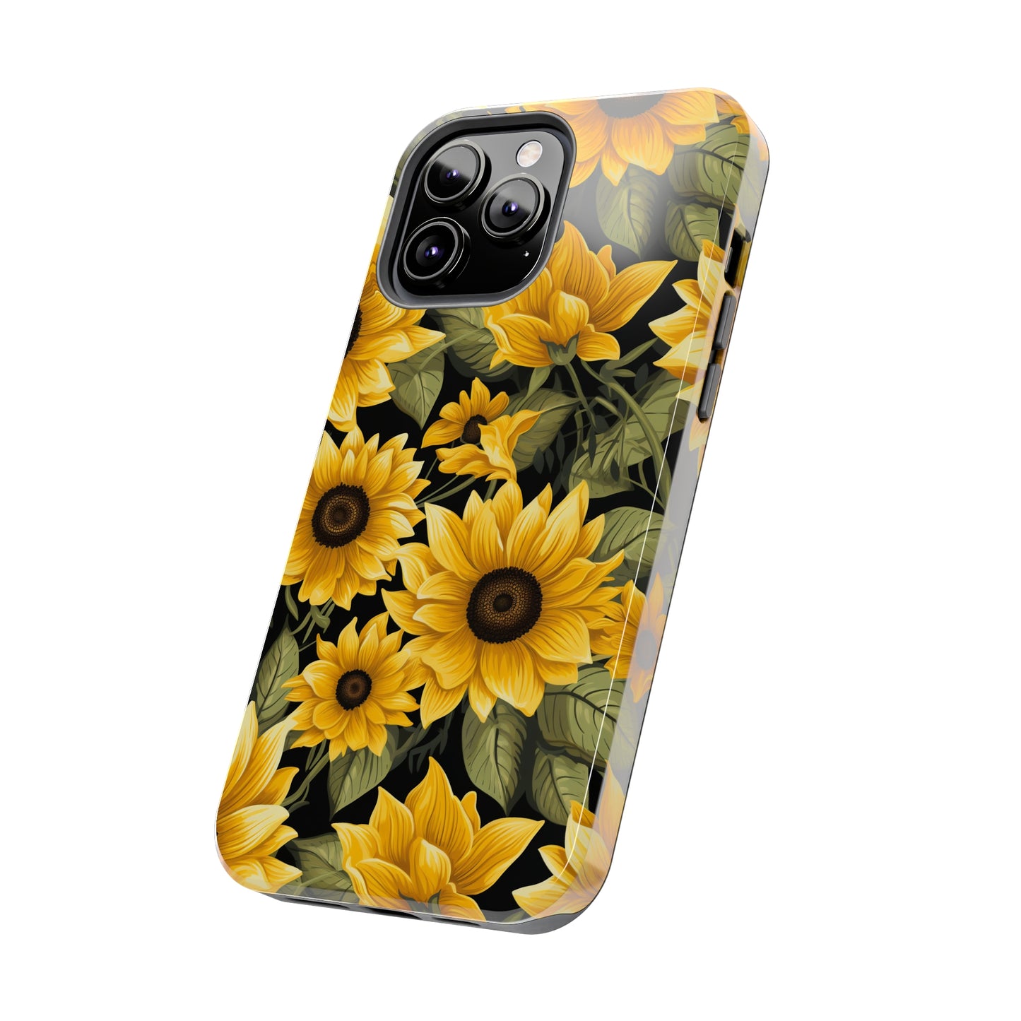 AI Sunflower Pattern Phone Case for iPhone - Lightweight, Impact Resistant, Wireless Charging Compatible-AI phone case-AI By AJ