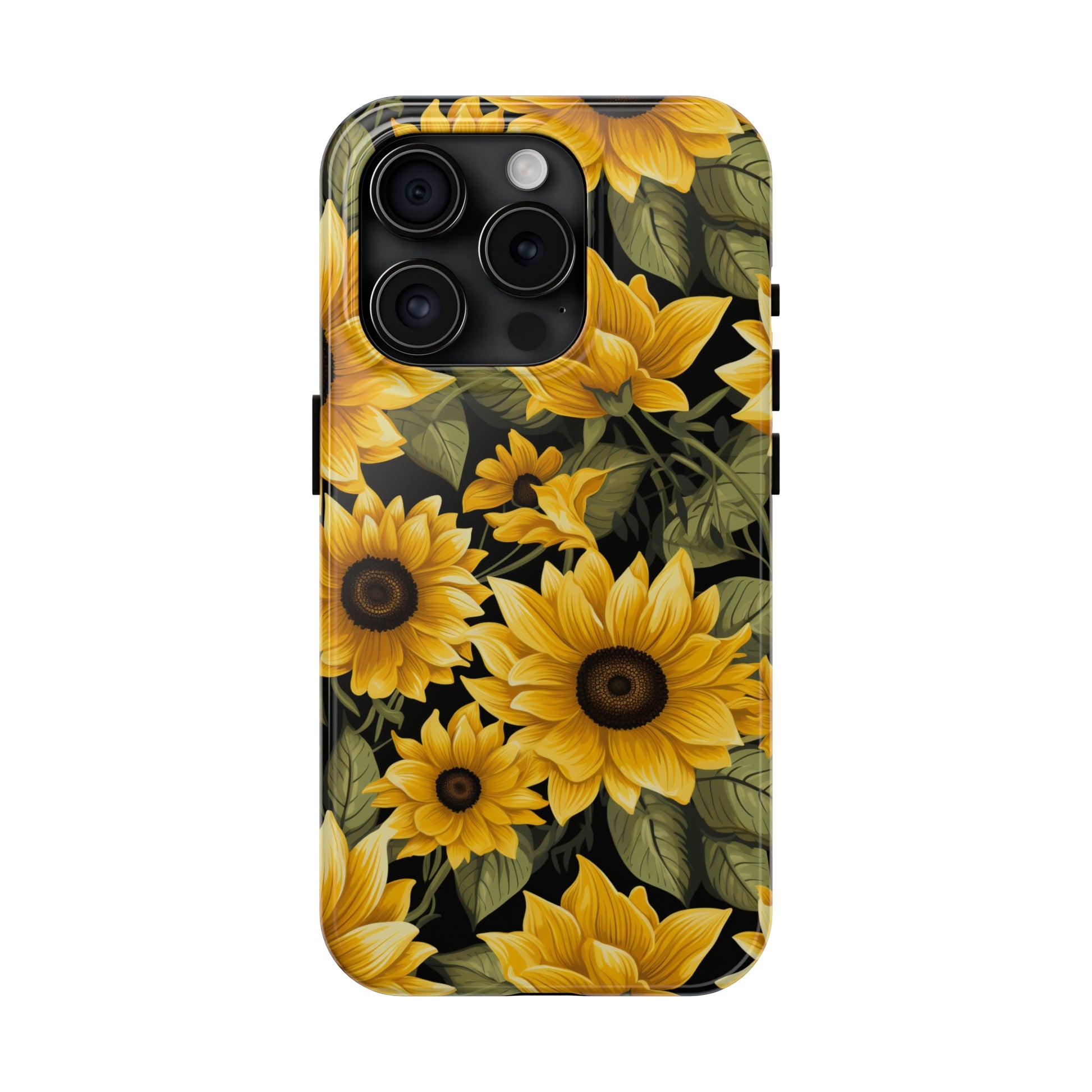 AI Sunflower Pattern Phone Case for iPhone - Lightweight, Impact Resistant, Wireless Charging Compatible-AI phone case-AI By AJ