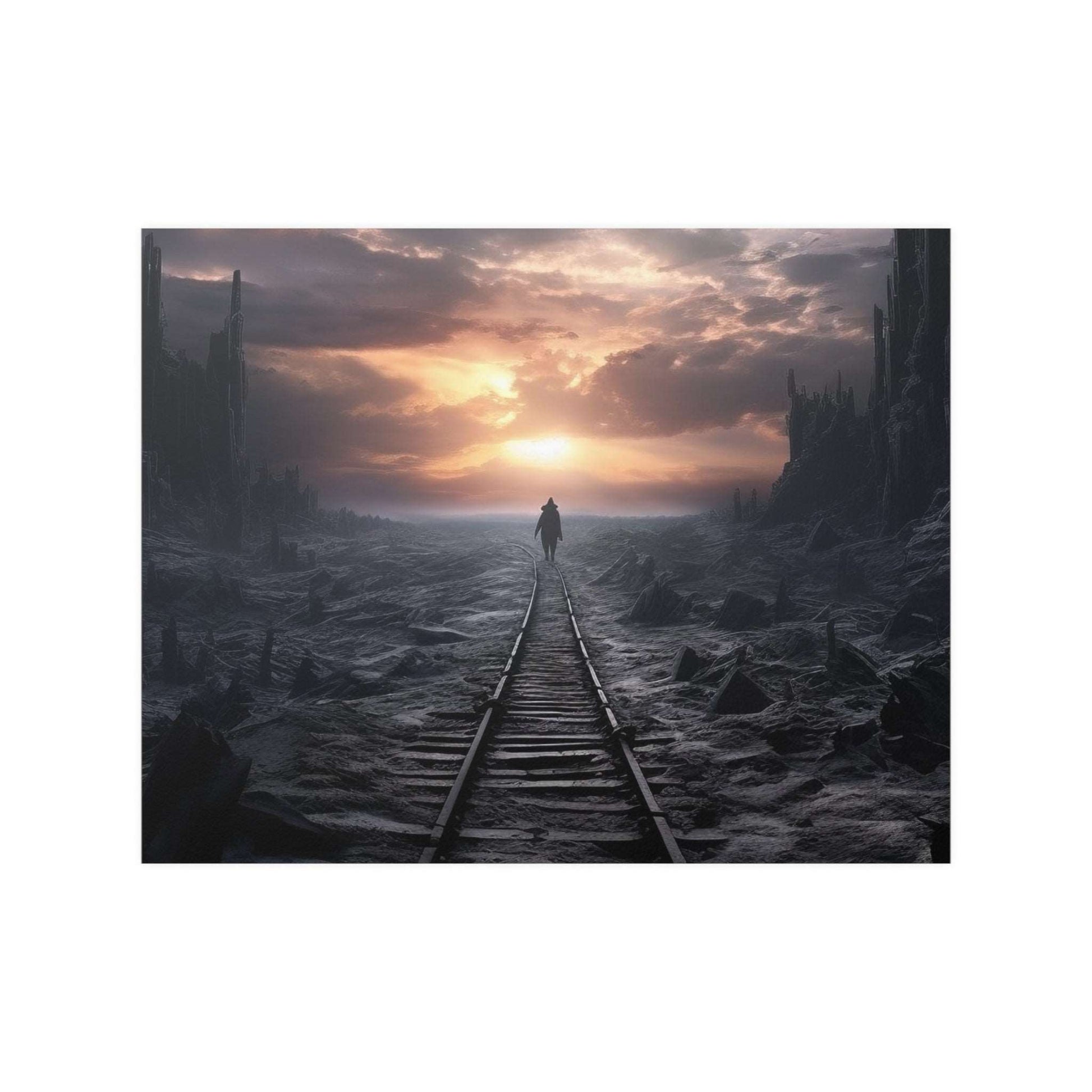 Railroad to nowhere Satin Poster | AI Poster | Abstract Art