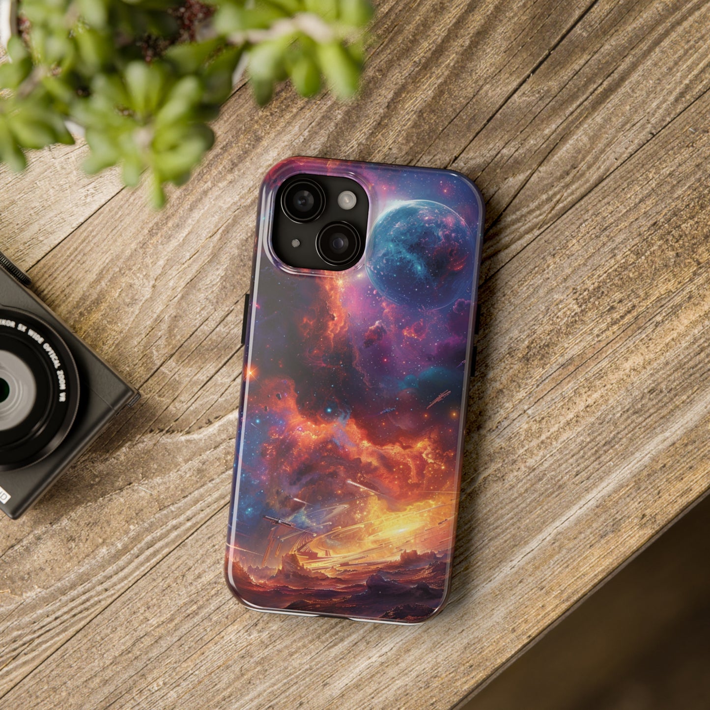 Cosmic Space Phone Case for iPhone - Lightweight, Impact Resistant, Wireless Charging Compatible