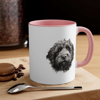 11 oz Accent Coffee Mug - Double-Sided Newfypoo Portrait - Perfect for Dog Lovers & Morning Brew