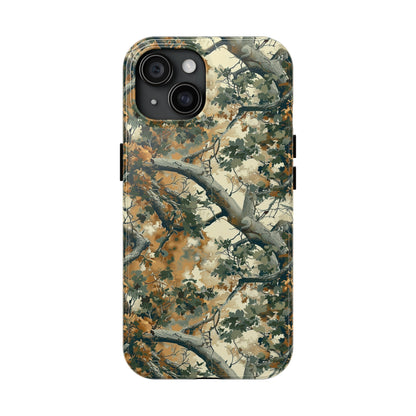 Brown Tree Camo Phone Case for iPhone - Lightweight, Impact Resistant, Wireless Charging Compatible