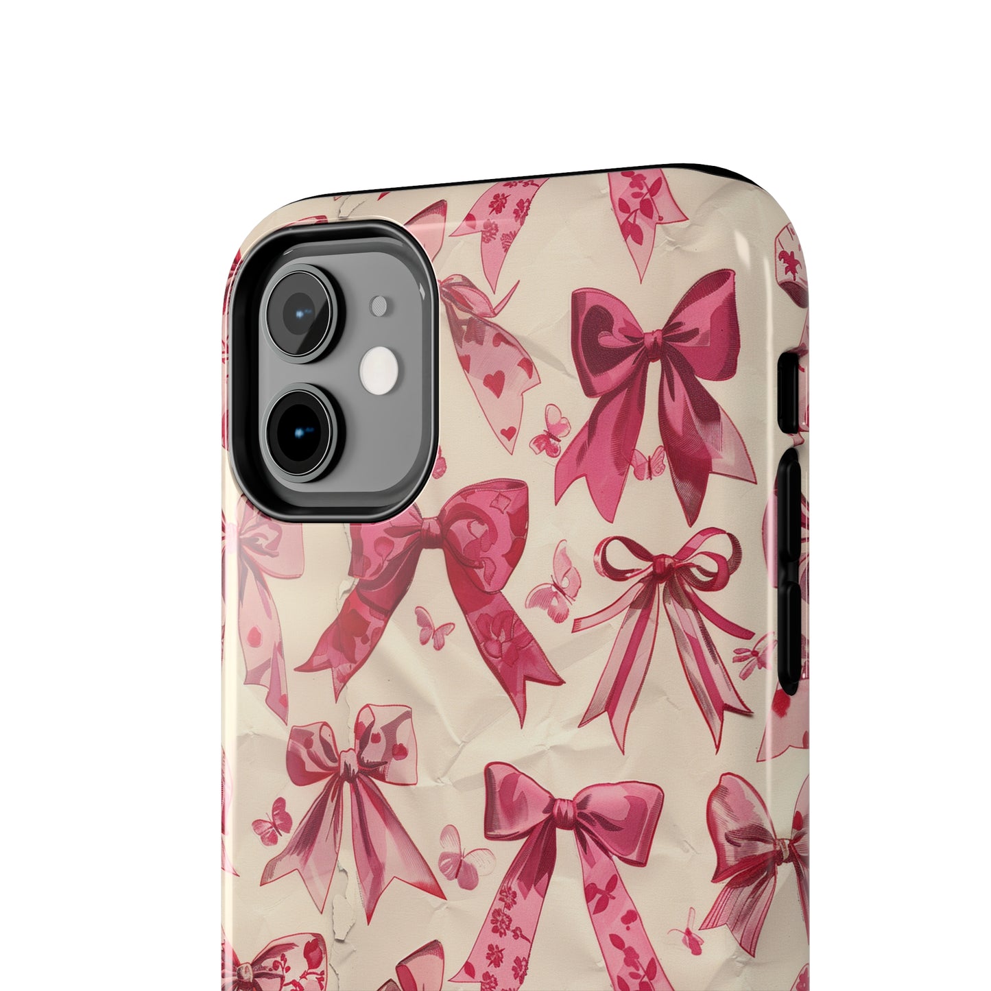 Pink Bows 3 Phone Case for iPhone - Lightweight, Impact Resistant, Wireless Charging Compatible