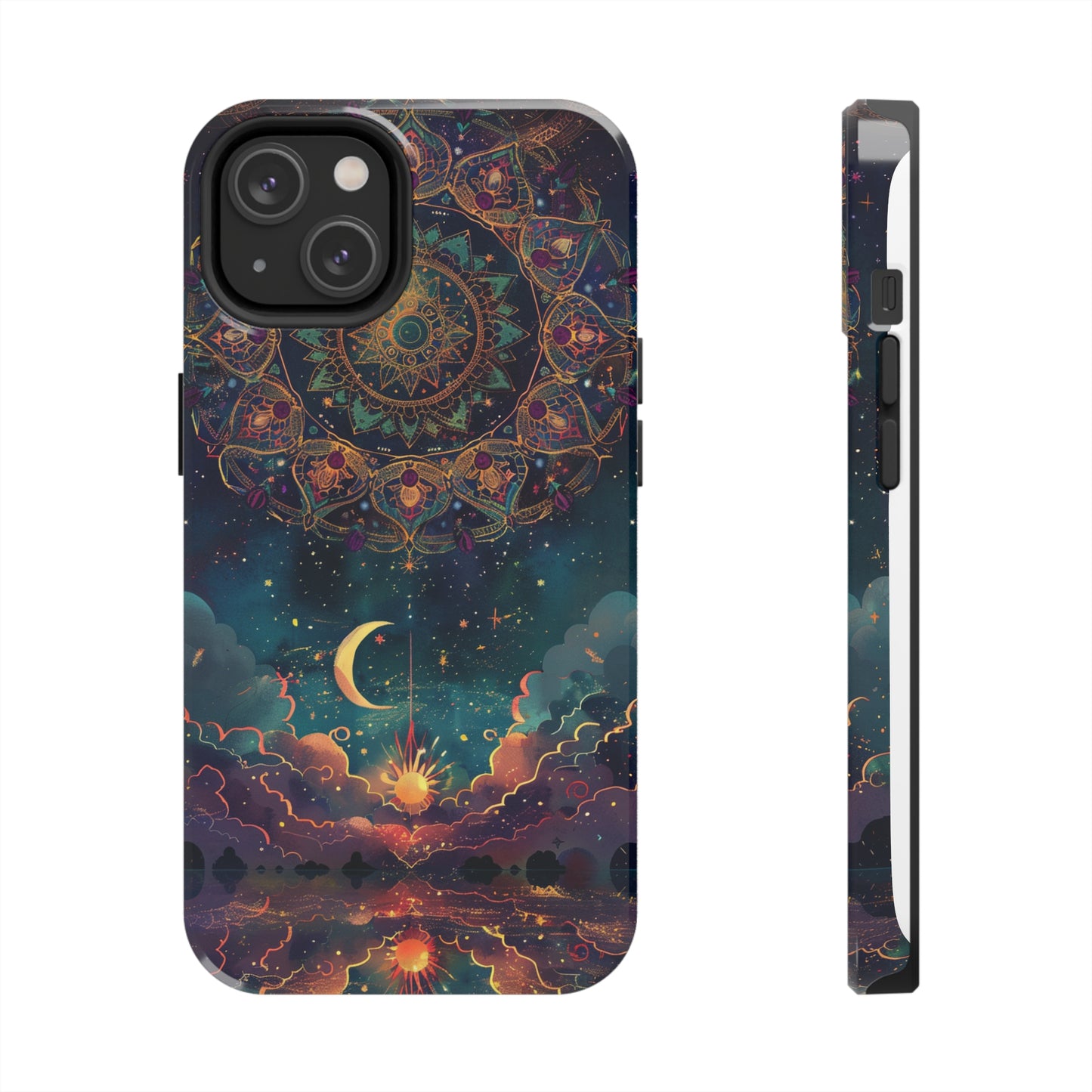 Mandala Pattern Phone Case 2 for iPhone - Lightweight, Impact Resistant, Wireless Charging Compatible