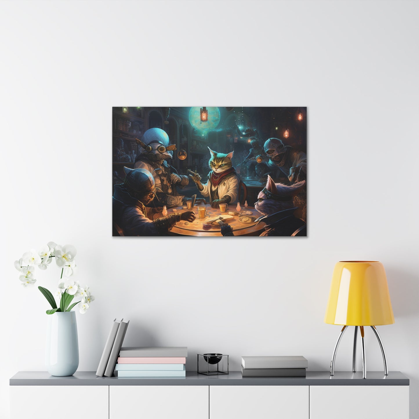 Another Intergalactic Poker wall art prints | Vintage Poster | AI Art | UFO Art | Fantasy art