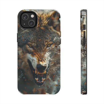 Wolf Ripping Through Phone Case for iPhone - Lightweight, Impact Resistant, Wireless Charging Compatible