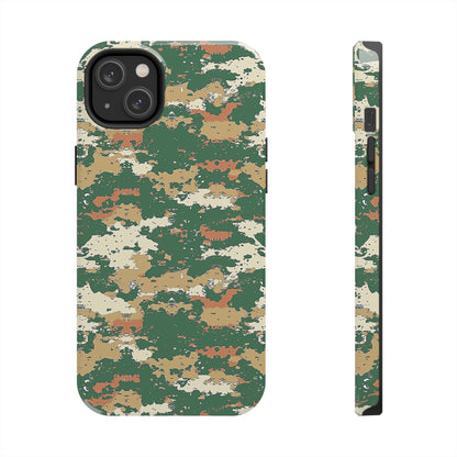 Green Pixel Camo Phone Case for iPhone - Lightweight, Impact Resistant, Wireless Charging Compatible