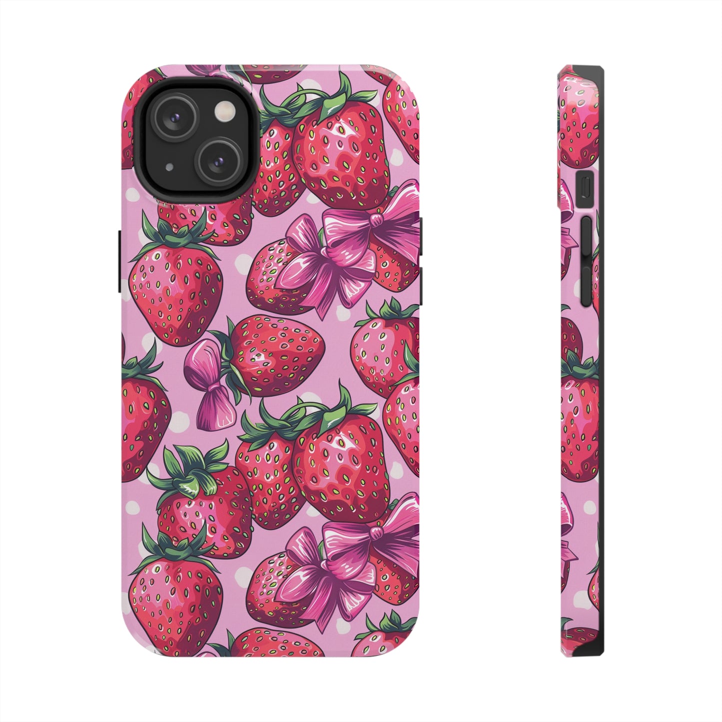 Bows and Berries Phone Case for iPhone - Lightweight, Impact Resistant, Wireless Charging Compatible