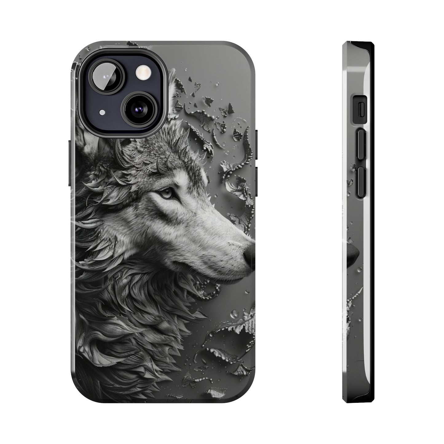 Biomorphism Style Wolf Phone Case 4 for iPhone - Lightweight, Impact Resistant, Wireless Charging Compatible