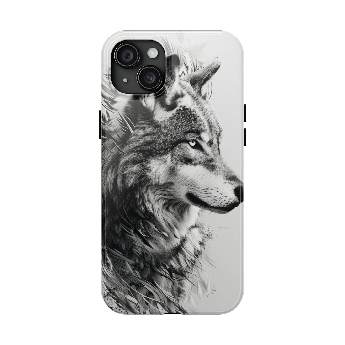 Calligraffiti Style Wolf Phone Case 2 for iPhone - Lightweight, Impact Resistant, Wireless Charging Compatible