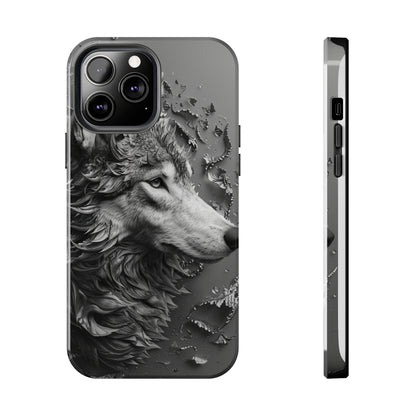 Biomorphism Style Wolf Phone Case 4 for iPhone - Lightweight, Impact Resistant, Wireless Charging Compatible