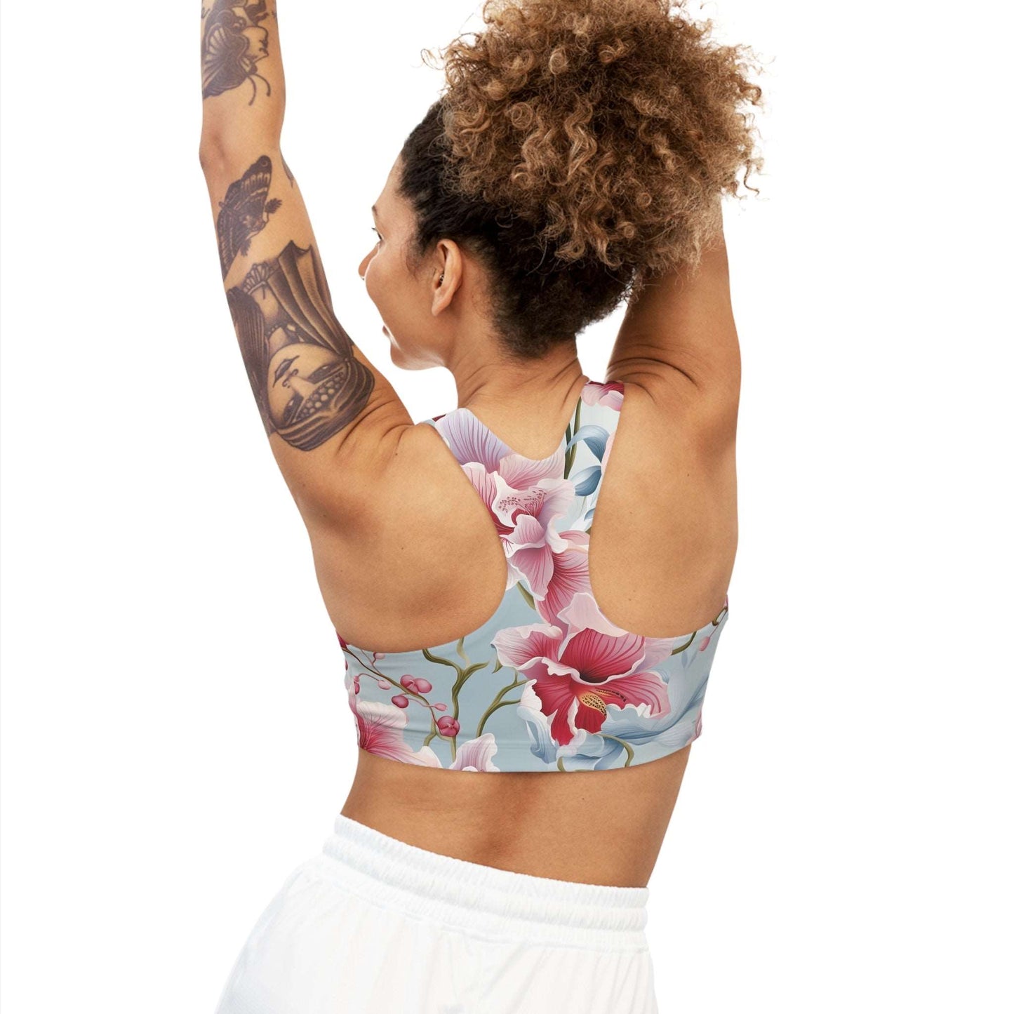 Orchid Flower Custom Sports Bra - Stylish & Supportive