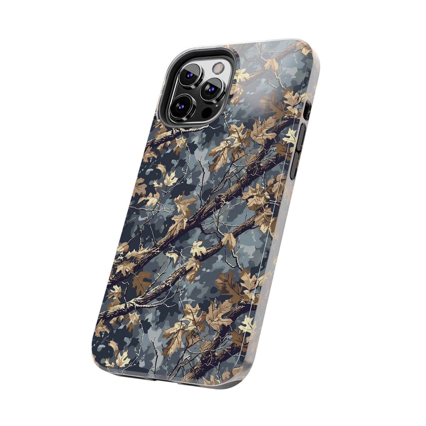 Gray Camo Phone Case for iPhone - Lightweight, Impact Resistant, Wireless Charging Compatible