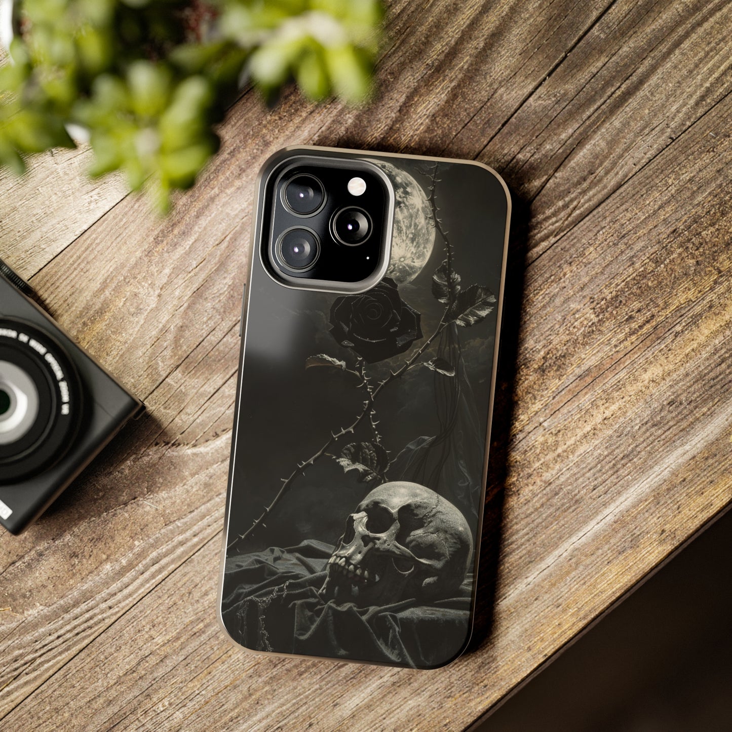 Gothic Elegance Phone Case for iPhone - Lightweight, Impact Resistant, Wireless Charging Compatible