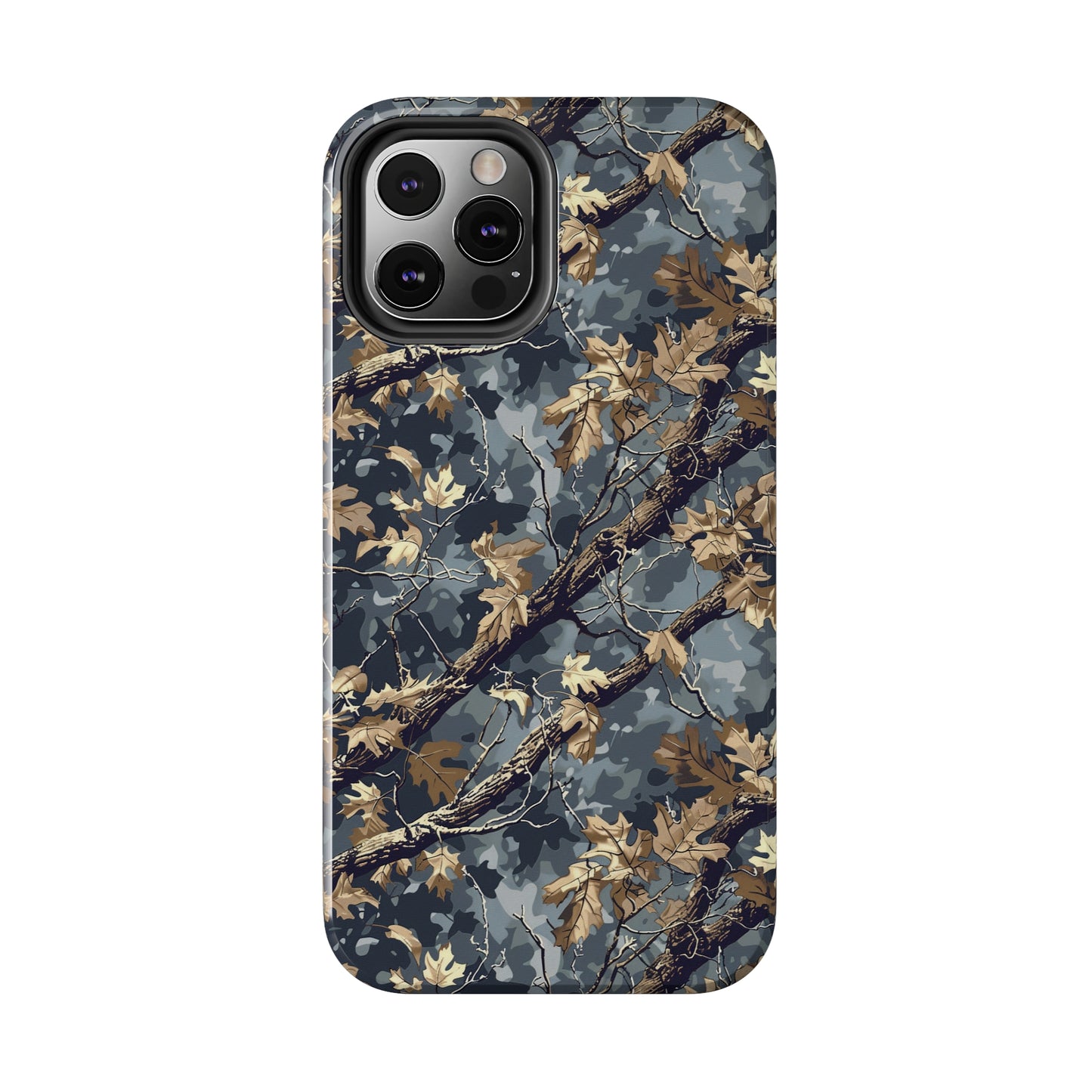 Gray Camo Phone Case for iPhone - Lightweight, Impact Resistant, Wireless Charging Compatible