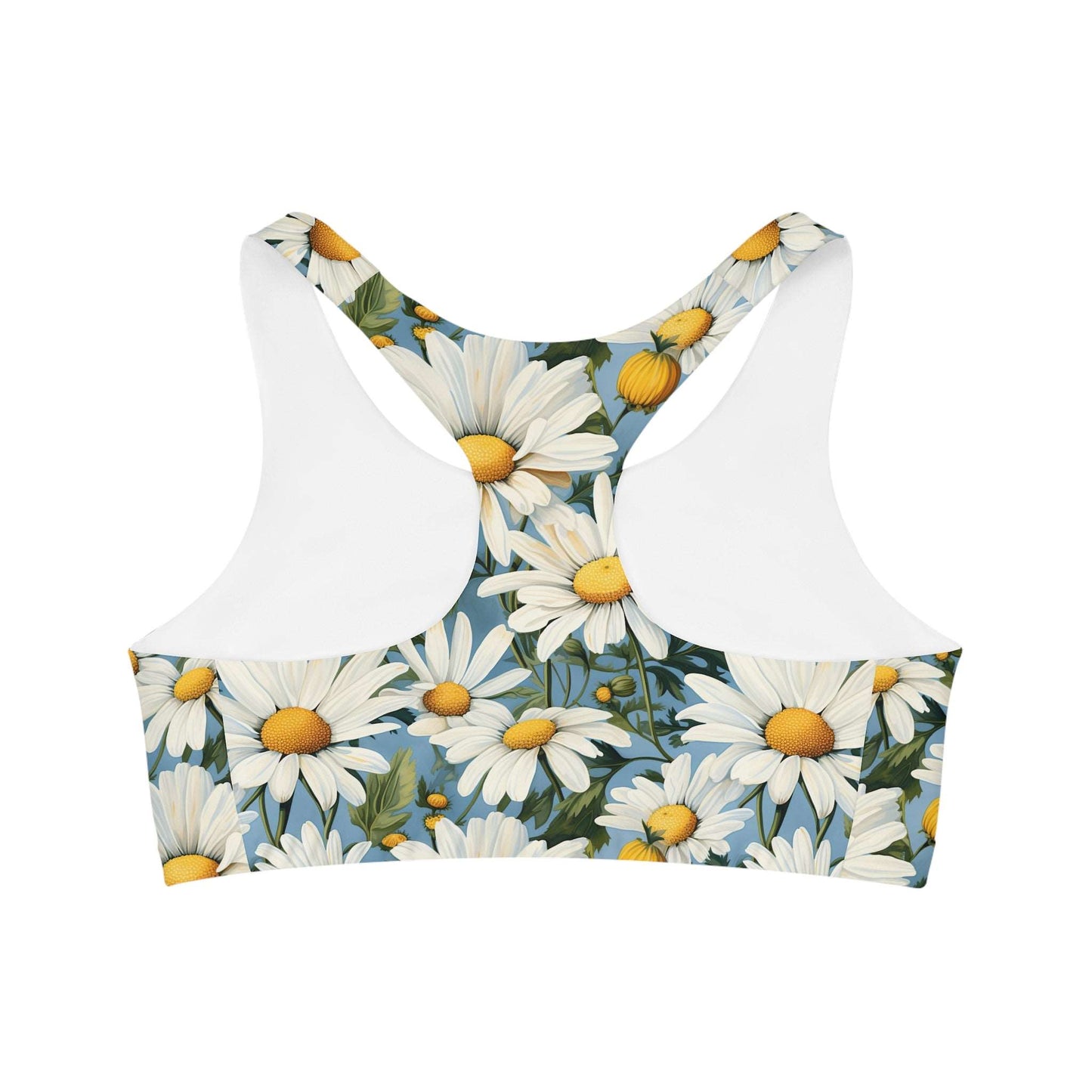 Daisy Pattern Custom Sports Bra - Comfort & Style Combined