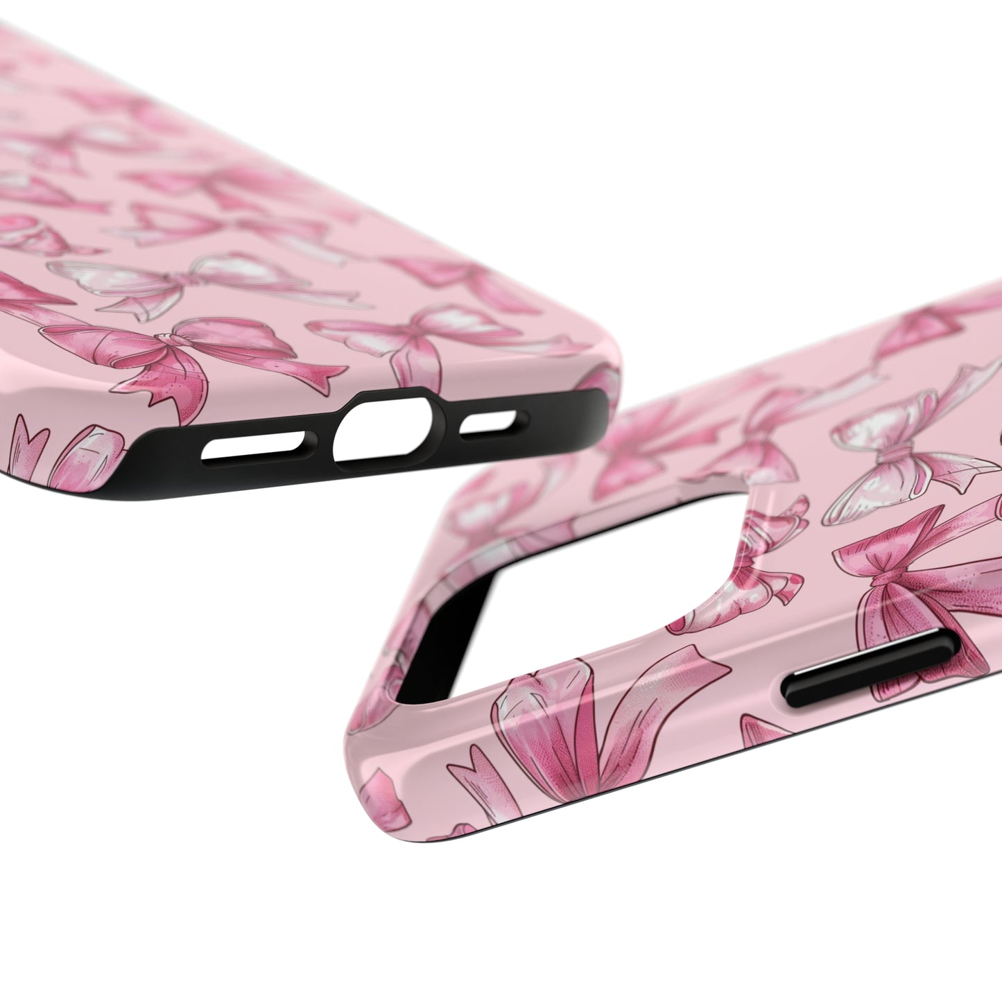 Pink Bows Phone Case for iPhone - Lightweight, Impact Resistant, Wireless Charging Compatible