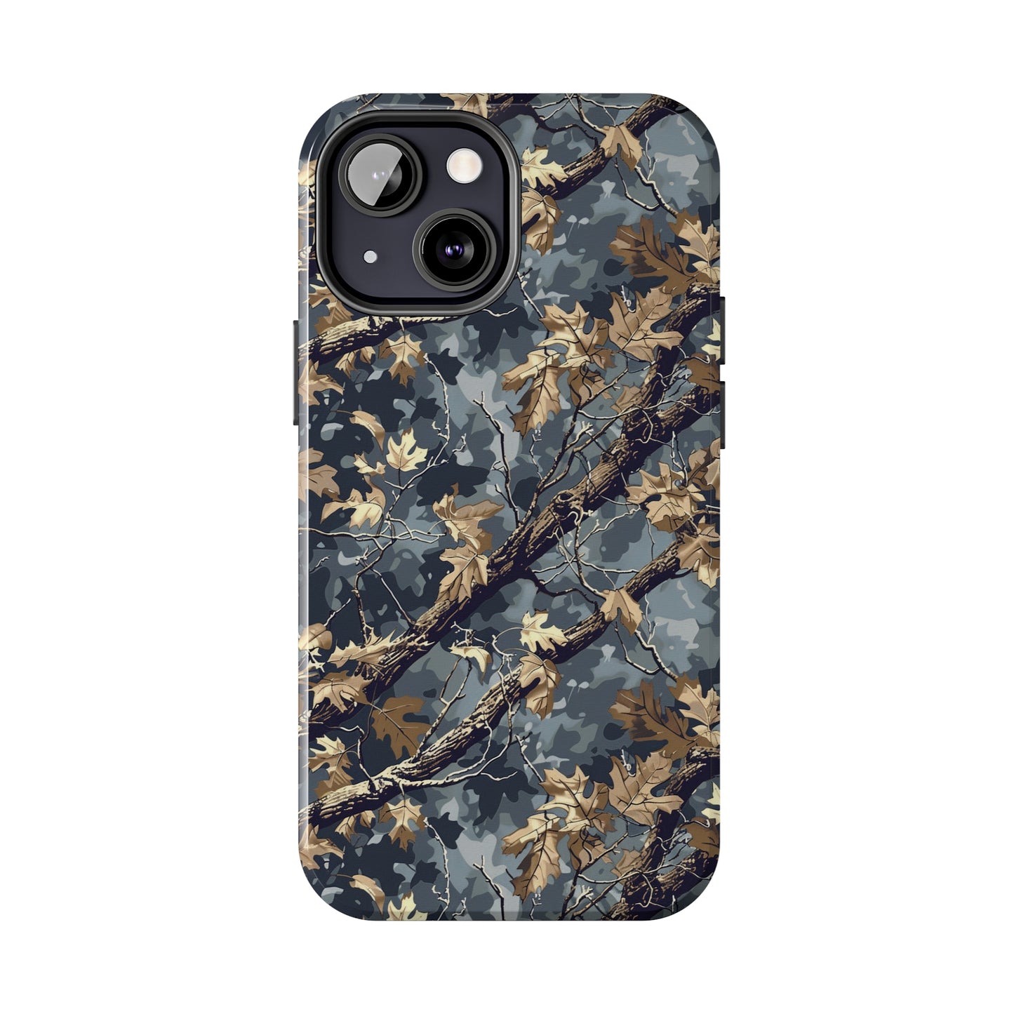 Gray Camo Phone Case for iPhone - Lightweight, Impact Resistant, Wireless Charging Compatible