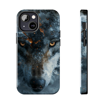 Grey Wolf Head Phone Case for iPhone - Lightweight, Impact Resistant, Wireless Charging Compatible