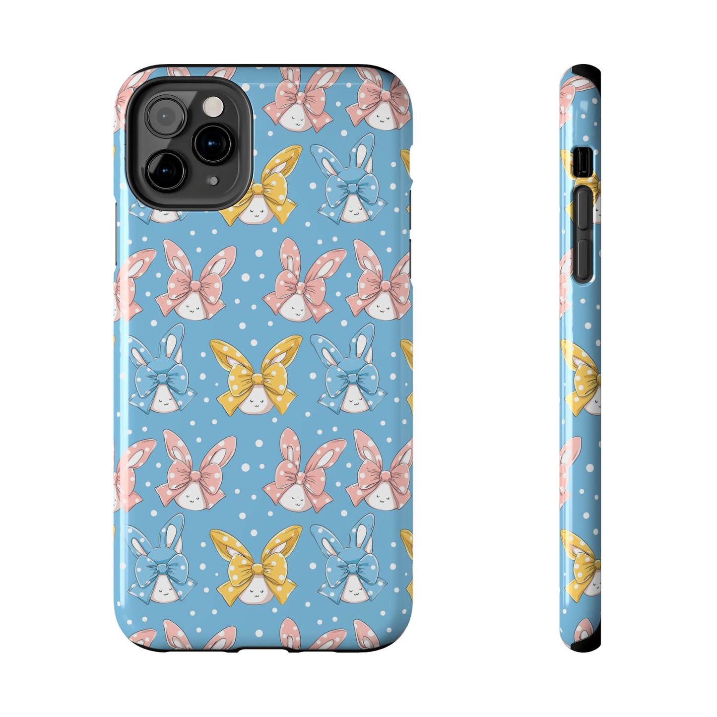 Bunnies and Bows Phone Case for iPhone - Lightweight, Impact Resistant, Wireless Charging Compatible