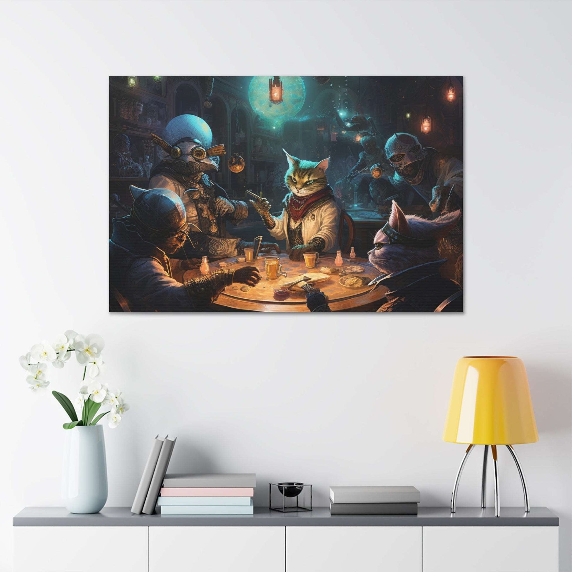 Another Intergalactic Poker wall art prints | Vintage Poster | AI Art | UFO Art | Fantasy art