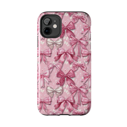 Pink Bows 4 Phone Case for iPhone - Lightweight, Impact Resistant, Wireless Charging Compatible