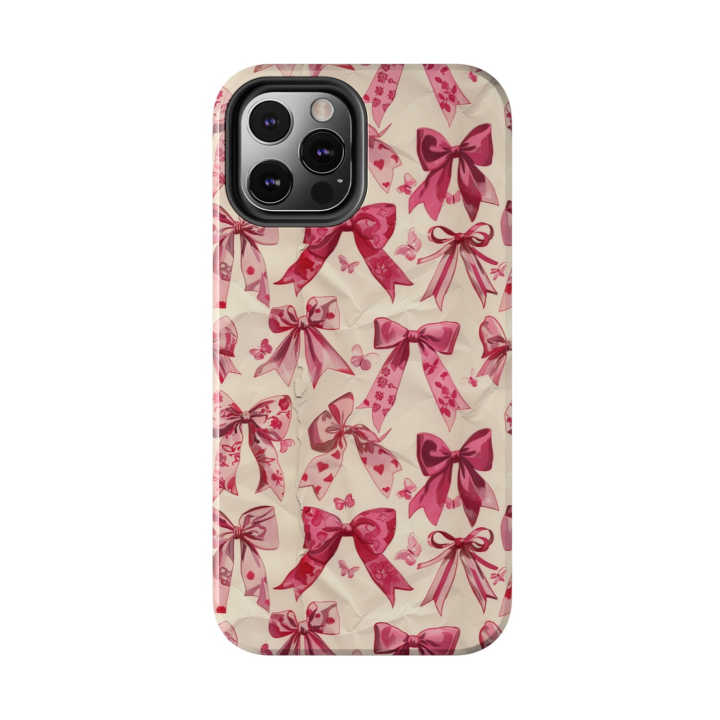 Pink Bows 3 Phone Case for iPhone - Lightweight, Impact Resistant, Wireless Charging Compatible