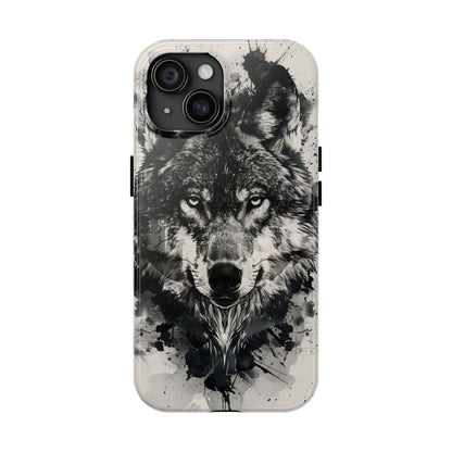 Calligraffiti Style Wolf Phone Case 3 for iPhone - Lightweight, Impact Resistant, Wireless Charging Compatible