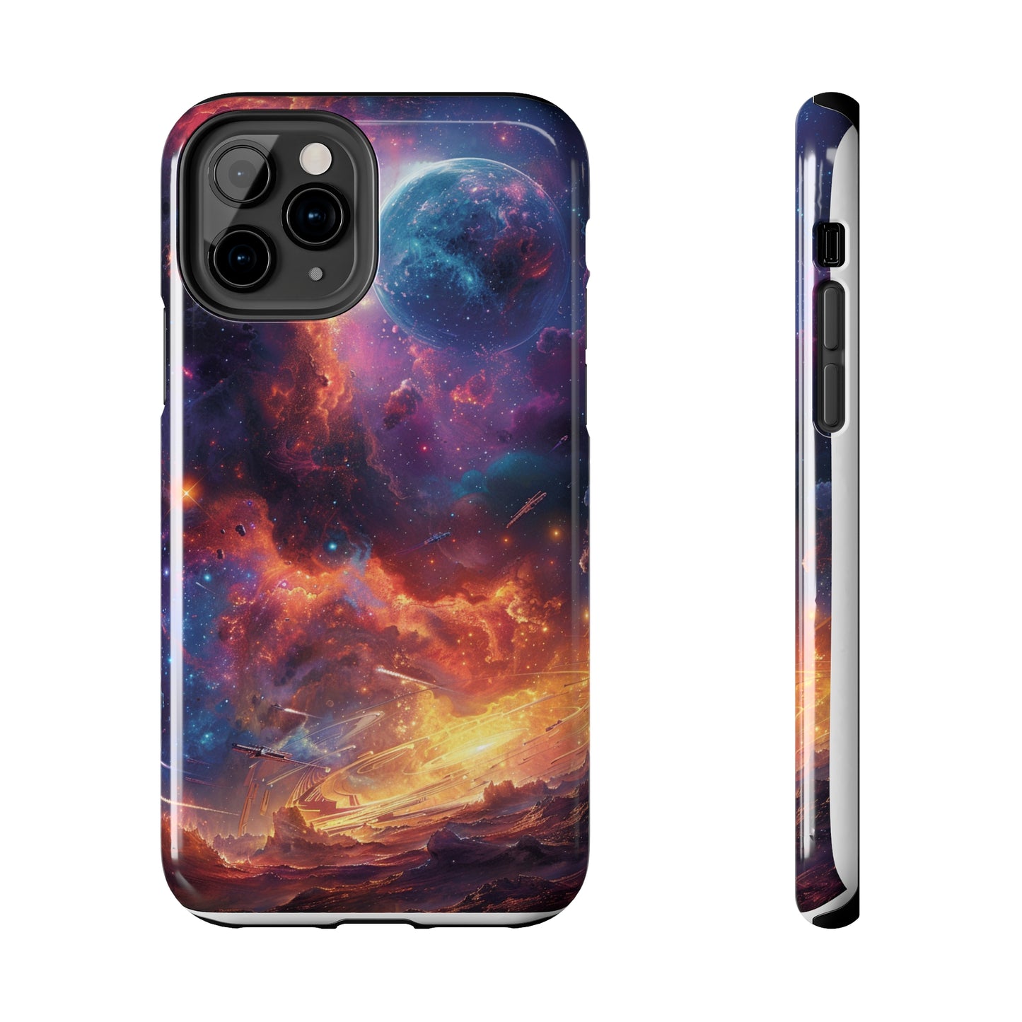 Cosmic Space Phone Case for iPhone - Lightweight, Impact Resistant, Wireless Charging Compatible