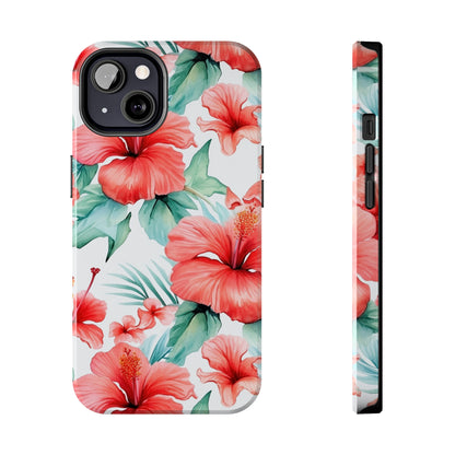 AI Hibiscus Pattern Phone Case for iPhone - Lightweight, Impact Resistant, Wireless Charging Compatible-AI phone case-AI By AJ