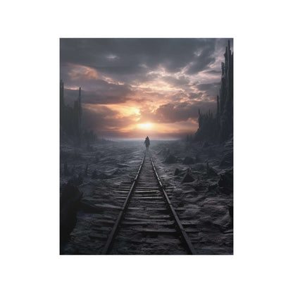 Railroad to nowhere Satin Poster | AI Poster | Abstract Art