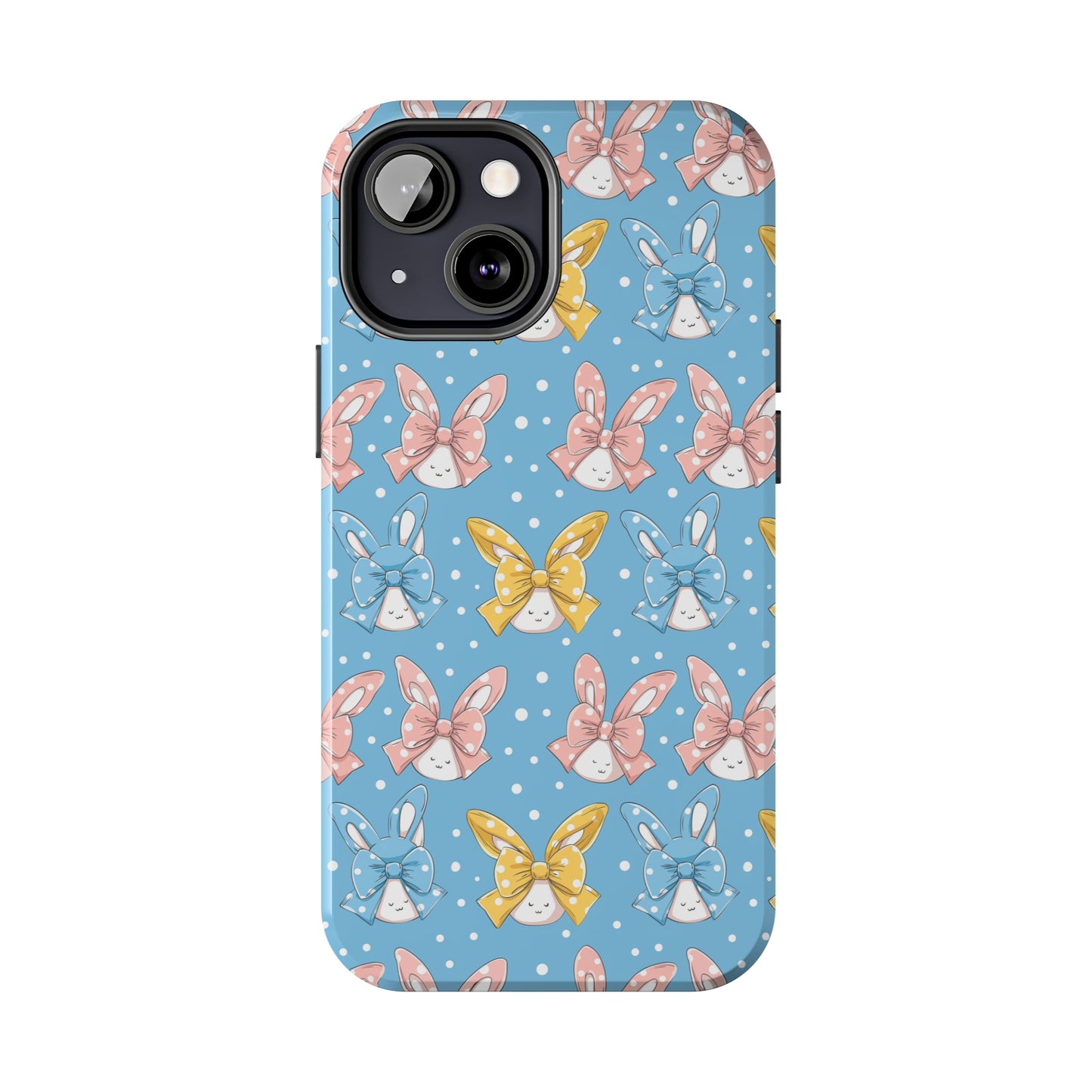 Bunnies and Bows Phone Case for iPhone - Lightweight, Impact Resistant, Wireless Charging Compatible