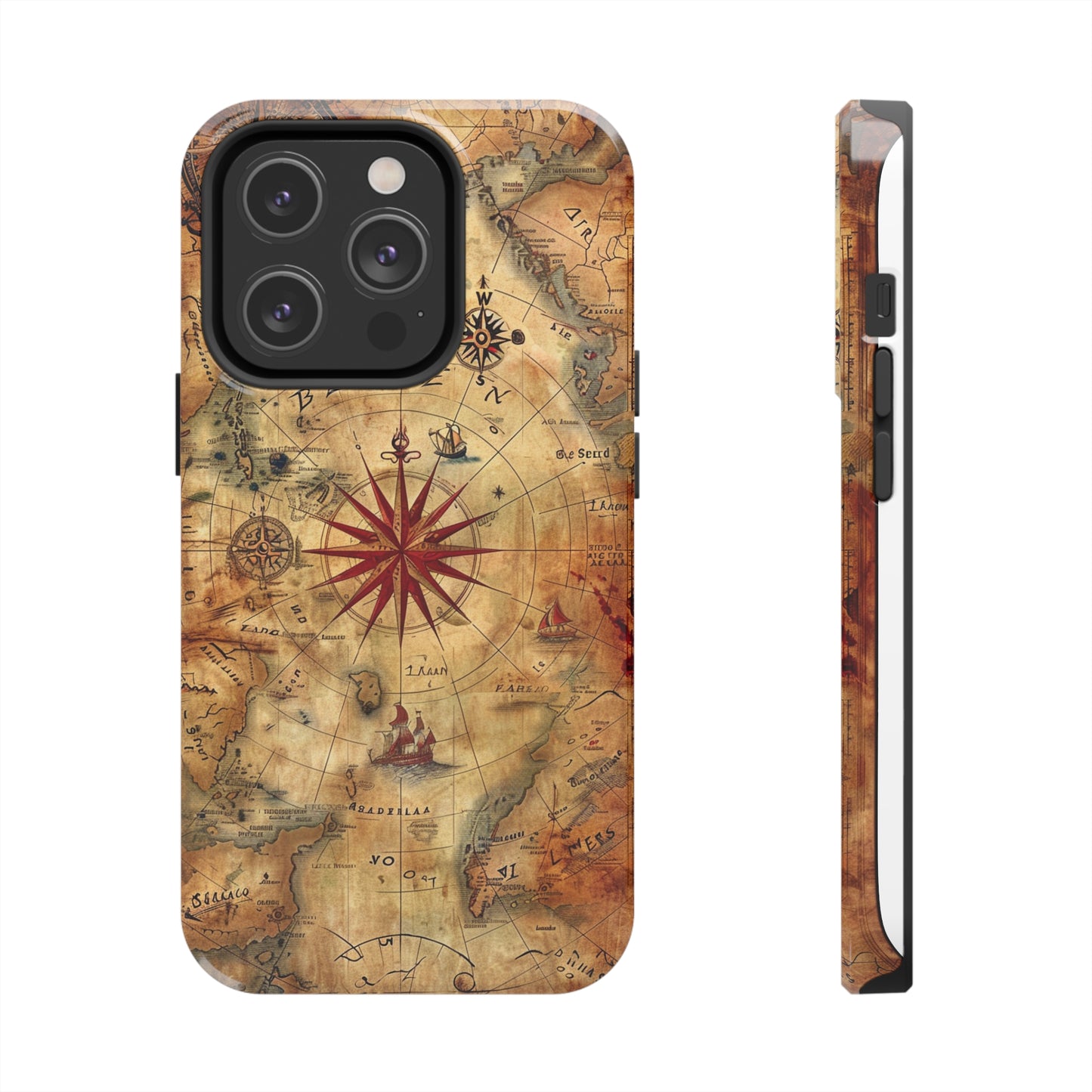 Ancient Cartography Phone Case for iPhone - Lightweight, Impact Resistant, Wireless Charging Compatible