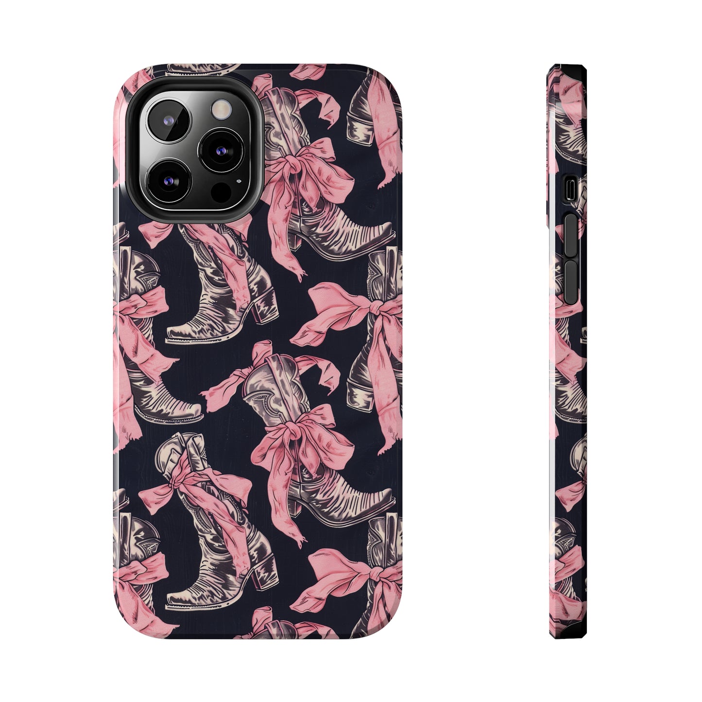 Bows and Boots 3 Phone Case for iPhone - Lightweight, Impact Resistant, Wireless Charging Compatible